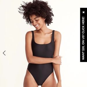 Madewell Second Wave Long Torso Square Neck Tank One-Piece Swimsuit